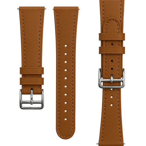 Modern Leather Strap, laid flat, separate parts, top and underside view