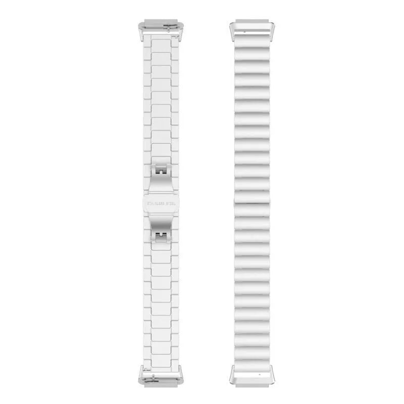 Metal Strap, laid flat, separate parts, top and underside view