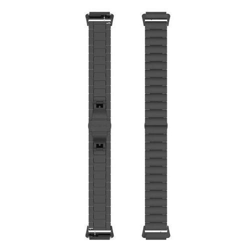 Metal Strap, laid flat, separate parts, top and underside view