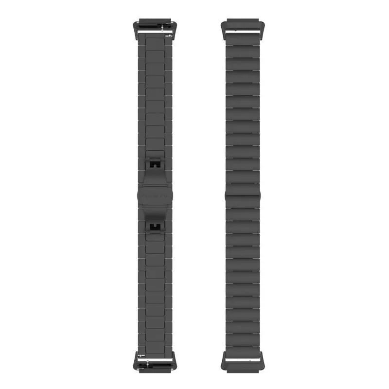 Metal Strap, laid flat, separate parts, top and underside view