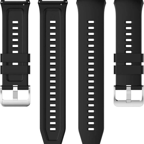 Silicone Strap, laid flat, separate parts, top and underside view