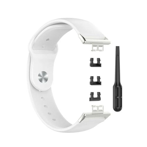 Silicone Sport Strap, laid flat, separate parts, top and underside view