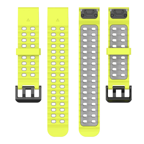 Silicone Wave Sport Strap, laid flat, separate parts, top and underside view