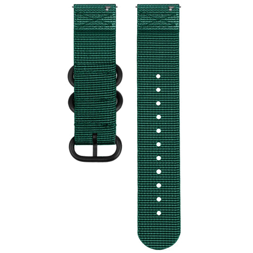 Nylon Buckle Strap, laid flat, separate parts, top and underside view