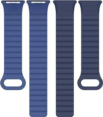 Magnetic Silicone Strap, laid flat, separate parts, top and underside view