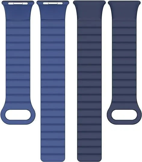 Magnetic Silicone Strap, laid flat, separate parts, top and underside view
