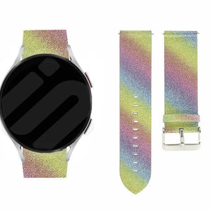 Leather Strap with Glitters, laid flat, separate parts, top and underside view