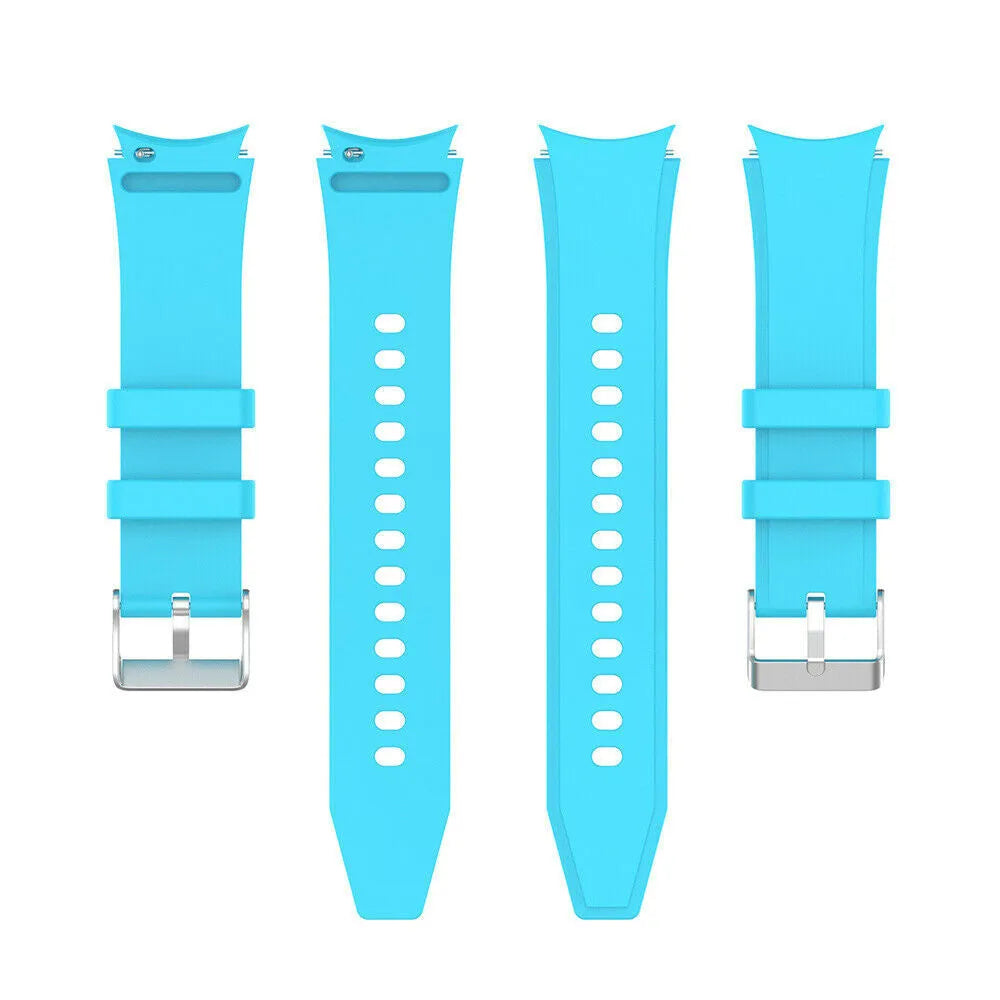 Silicone Strap 'Perfect Fit', laid flat, separate parts, top and underside view