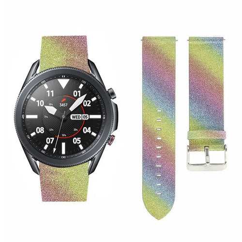 Leather Strap with Glitters, laid flat, separate parts, top and underside view