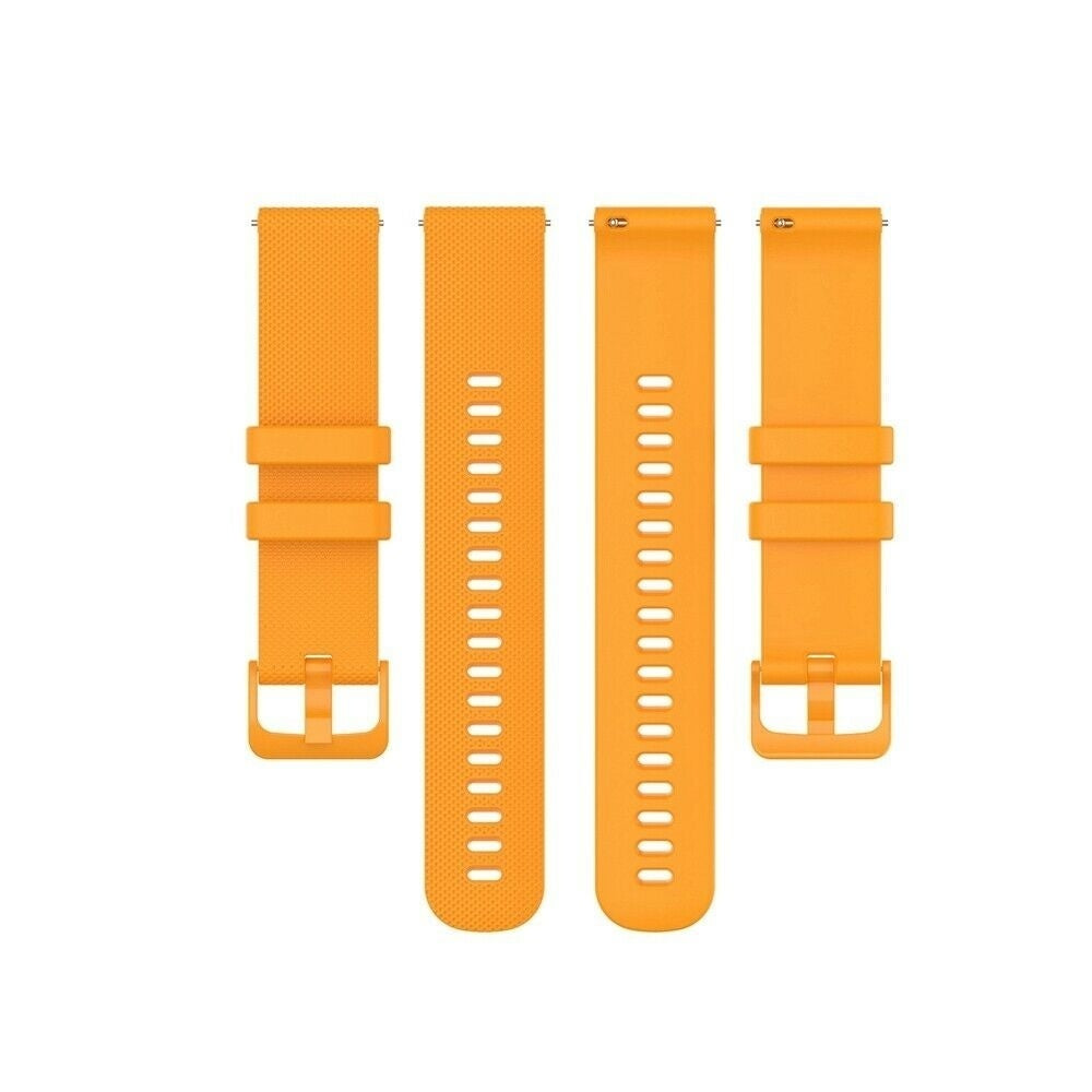 Premium Silicone Strap, laid flat, separate parts, top and underside view