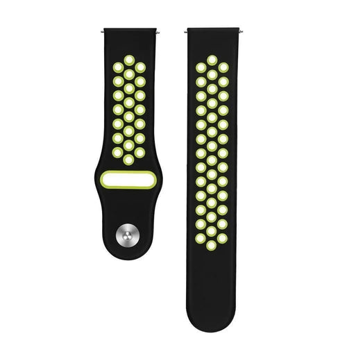 Silicone Sport Strap, laid flat, separate parts, top and underside view