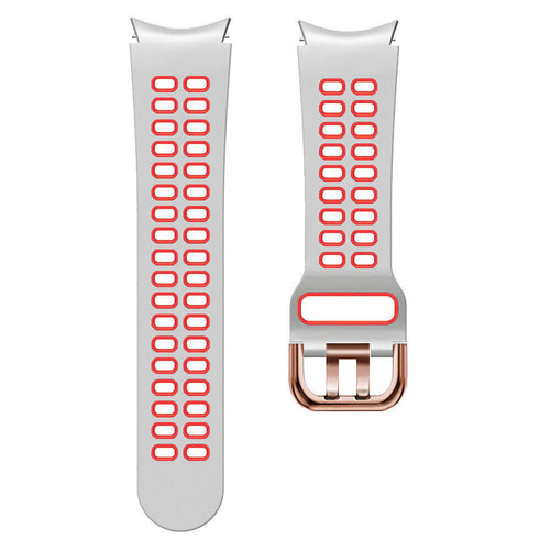 Silicone Squared Sport Strap, laid flat, separate parts, top and underside view