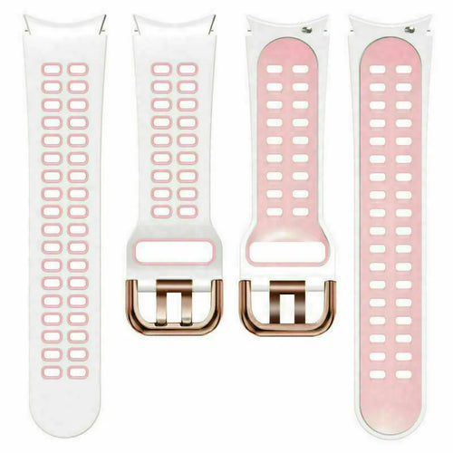 Silicone Squared Sport Strap, laid flat, separate parts, top and underside view