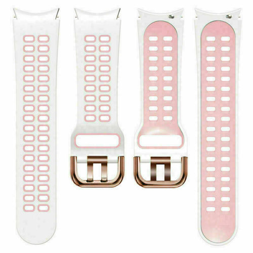 Silicone Squared Sport Strap, laid flat, separate parts, top and underside view