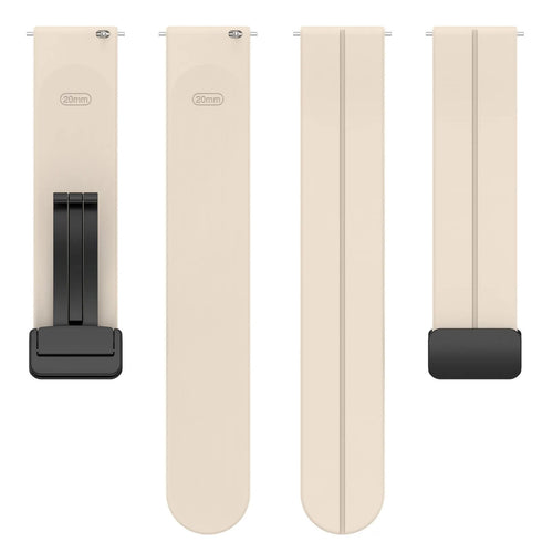 D-Buckle Silicone Strap, laid flat, separate parts, top and underside view