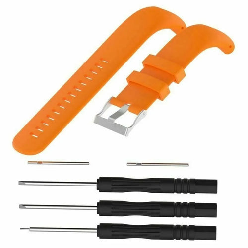 Silicone Strap, laid flat, separate parts, top and underside view