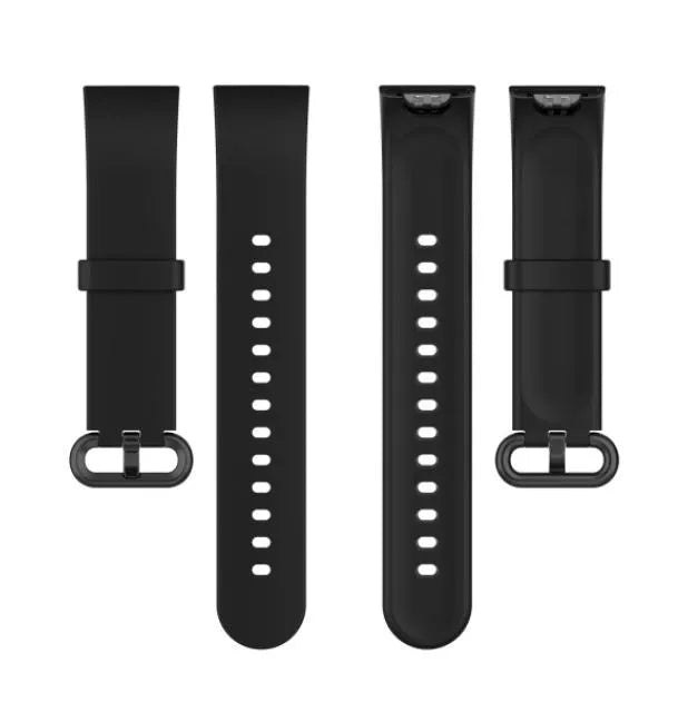 Silicone Strap, laid flat, separate parts, top and underside view