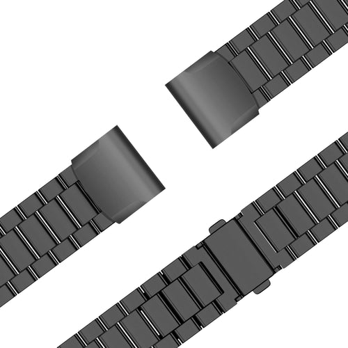 Steel Strap 'Classic', black, laid flat, joined, 45° top view