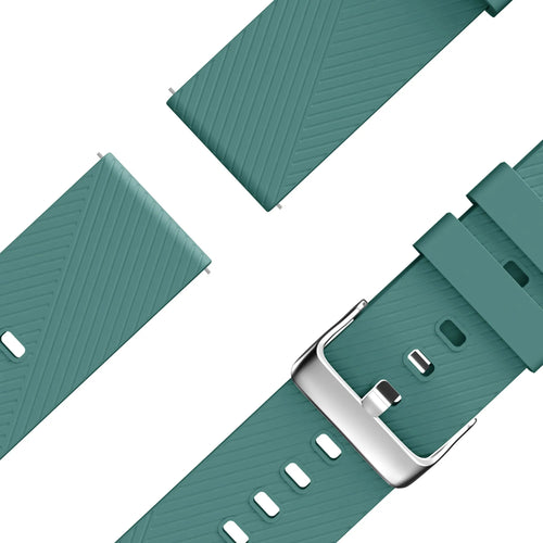 Silicone Strap 'Deluxe', viridian, laid flat, joined, 45° top view