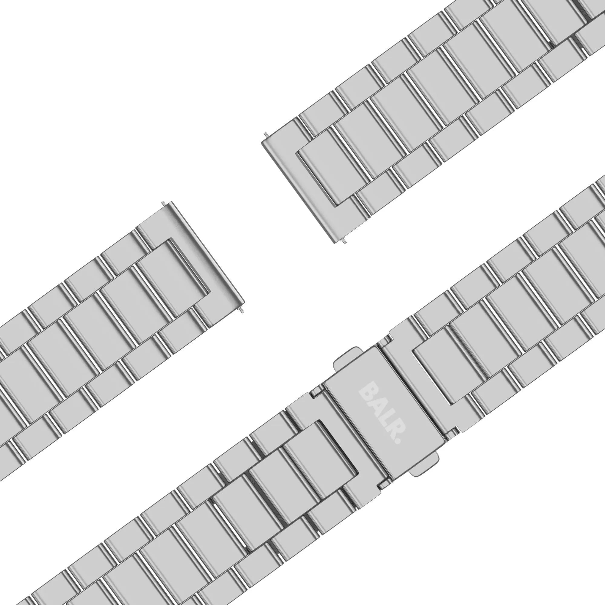BALR Polar Grit X Pro Steel Link Strap (Silver)