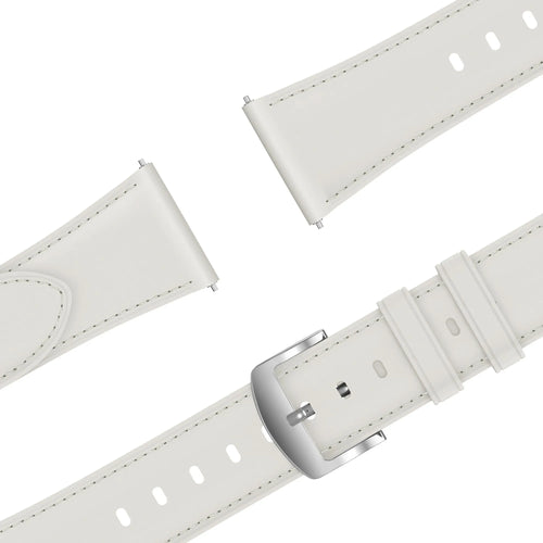 Leather Strap 'Easy Fit', white, laid flat, joined, 45° top view