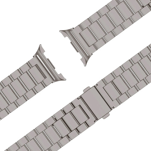 Steel Strap 'Classic', titanium, laid flat, joined, 45° top view