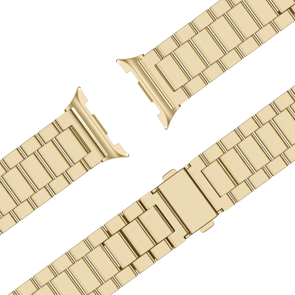 Steel Strap 'Classic', retro gold, laid flat, joined, 45° top view