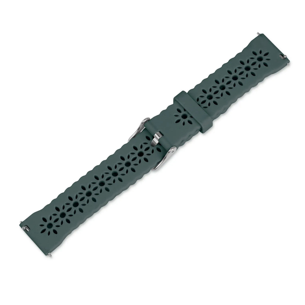 Patterned Silicone Strap, laid flat, joined, 45° top view