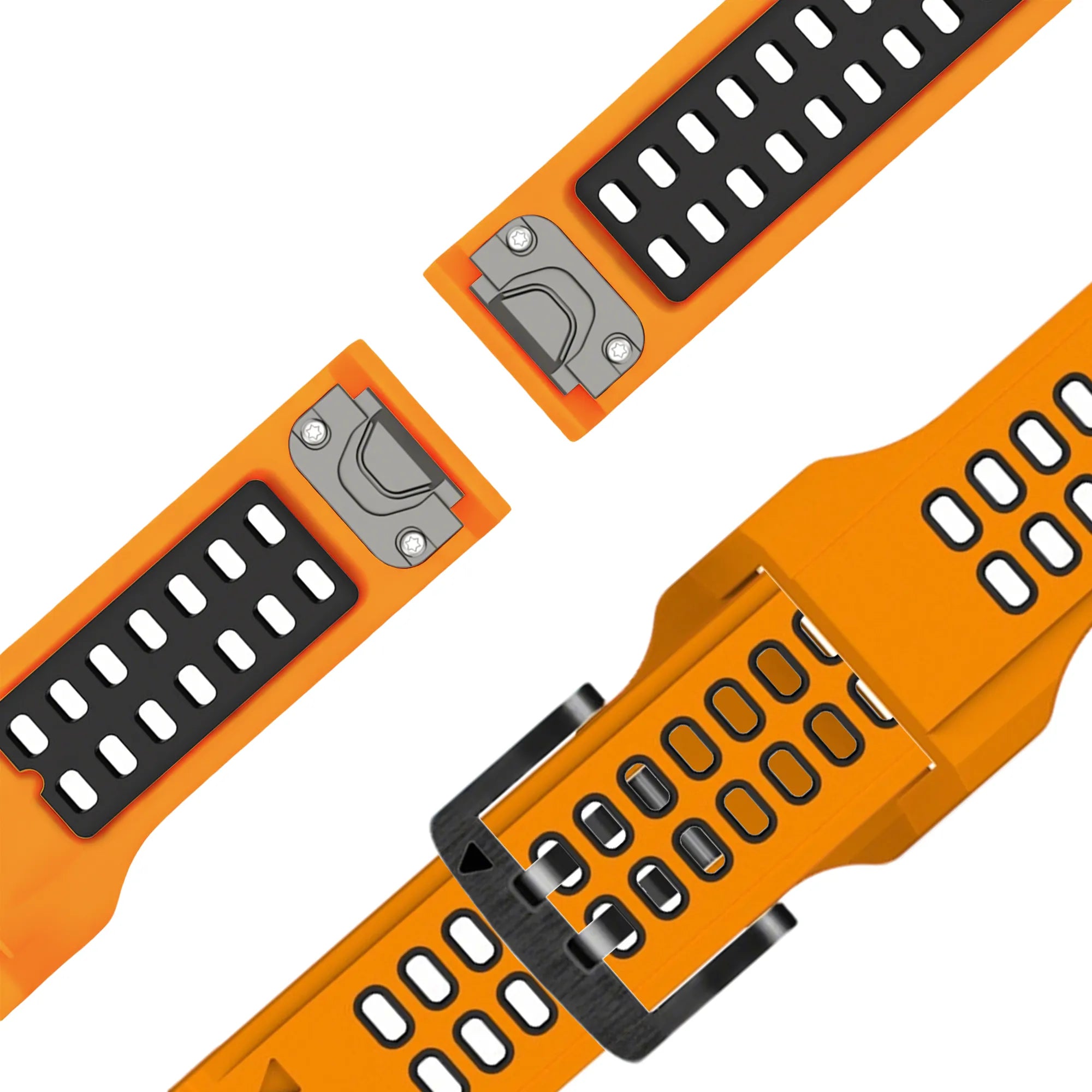 Bandz Amazfit T-Rex Ultra 2 Dual Buckled Sport Strap (Orange/Black)