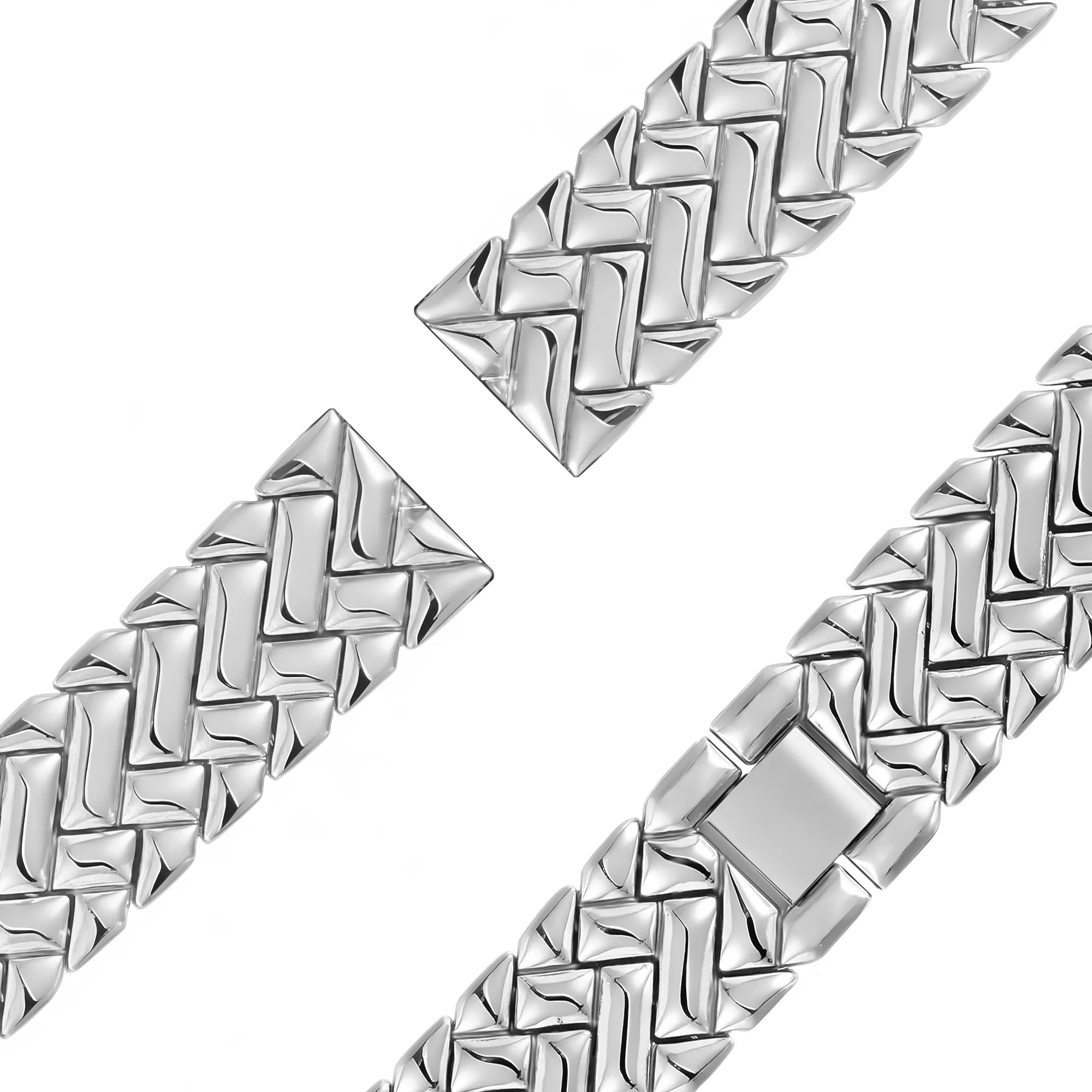 Bandz Fossil Gen 5e - 42mm Metal Strap 'V-Type' (Silver)
