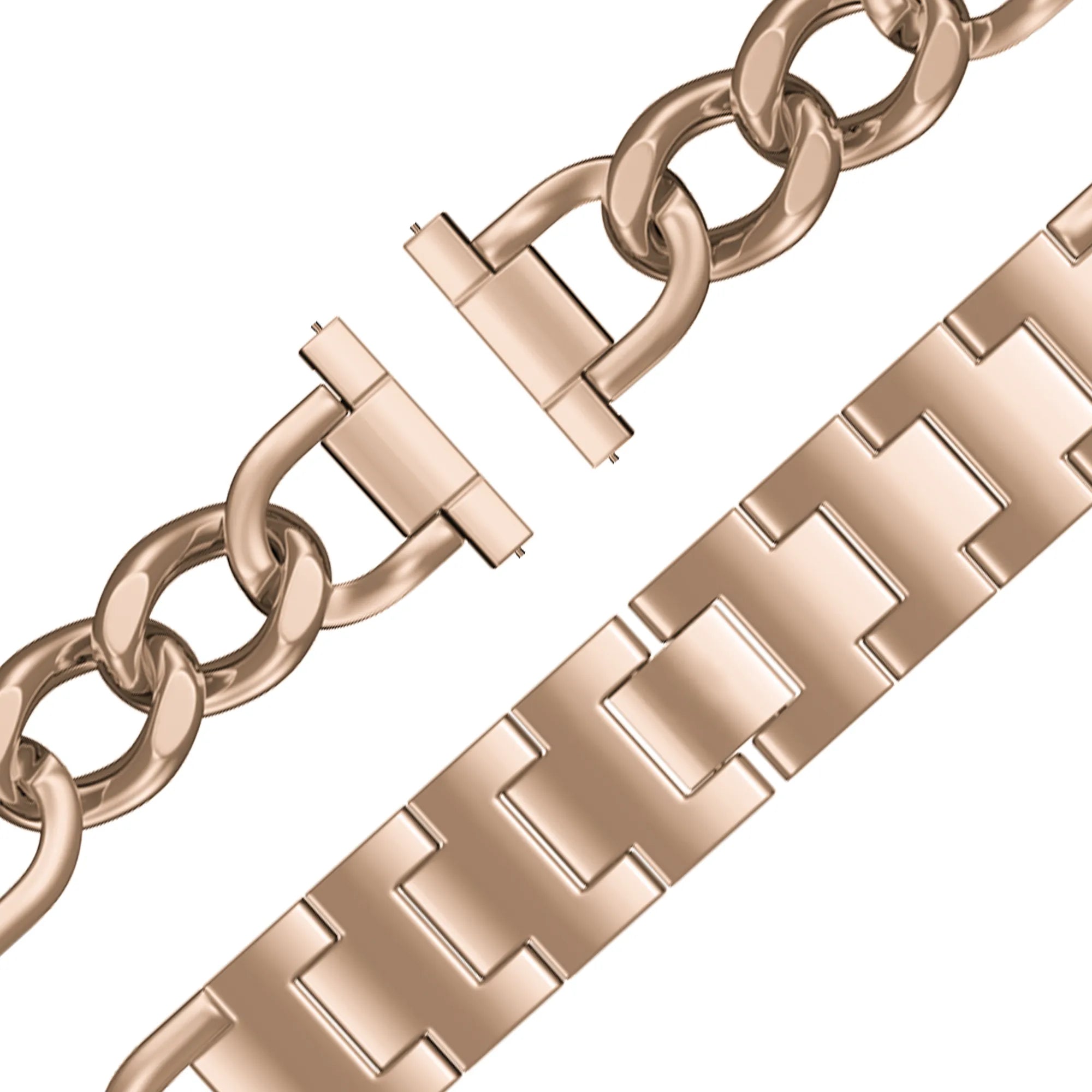 Bandz Fossil Gen 6 - 42mm Metal Strap 'Chains' (Rose Gold)