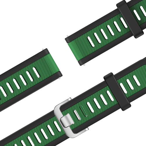 Bandz Garmin Forerunner 255 Dual Buckled Sport Strap (Black/Green)