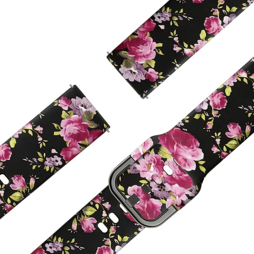 Bandz Garmin Forerunner 265s Silicone Strap 'Pink Flower'