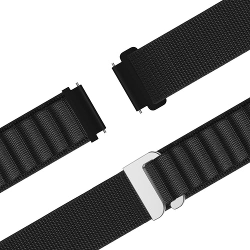 Nylon Alpine Strap, black, laid flat, joined, 45° top view