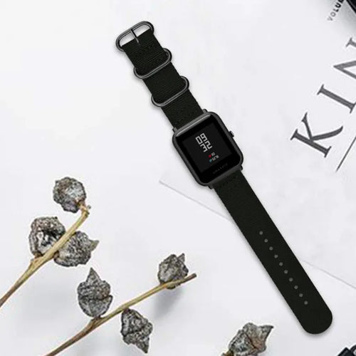 Nylon Buckle Strap, black, laid flat, joined, 45° top view