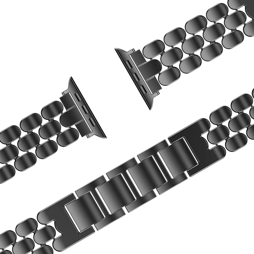 Bandz Apple Watch Steel Strap 'Oval' (Black)