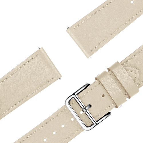 Bandz Garmin 18mm Leather Strap 'Deluxe' (Beige)
