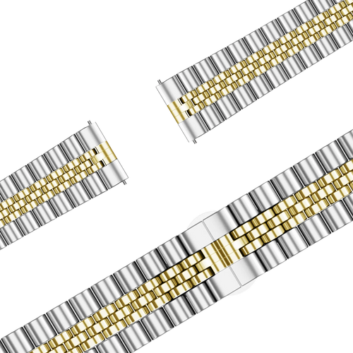 Bandz Garmin Forerunner 265s Steel Strap 'Jubilee' (Silver/Gold)