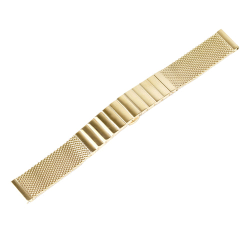 Milanese Steel Strap, gold, laid flat, joined, 45° top view
