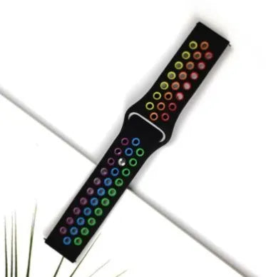 Silicone Sport Strap, laid flat, joined, 45° top view