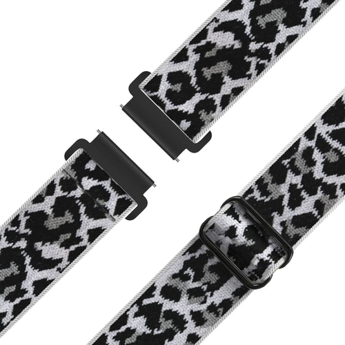 Bandz Oozoo Smartwatch 20mm Elastic Nylon Strap (White Leopard)