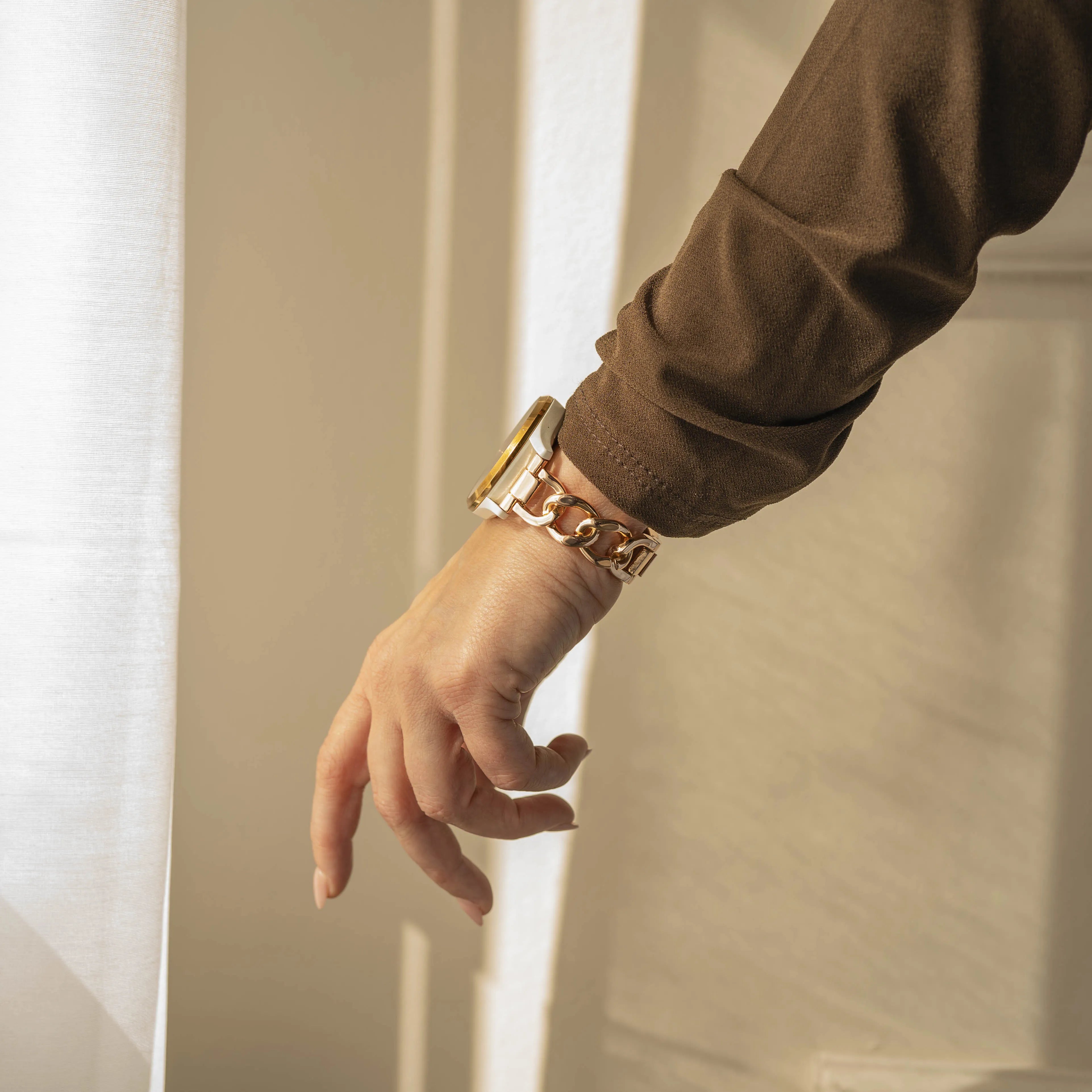 Amazfit Bip U (Pro) Steel Chain Strap (Rose Gold)