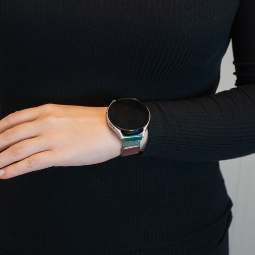 Bandz Garmin Forerunner 55 Milanese Loop Strap (Rainbow)