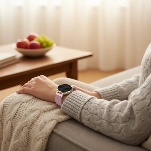 Milanese Loop Strap, pink, lifestyle photo