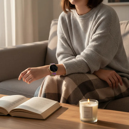 Milanese Loop Strap, rainbow, lifestyle photo