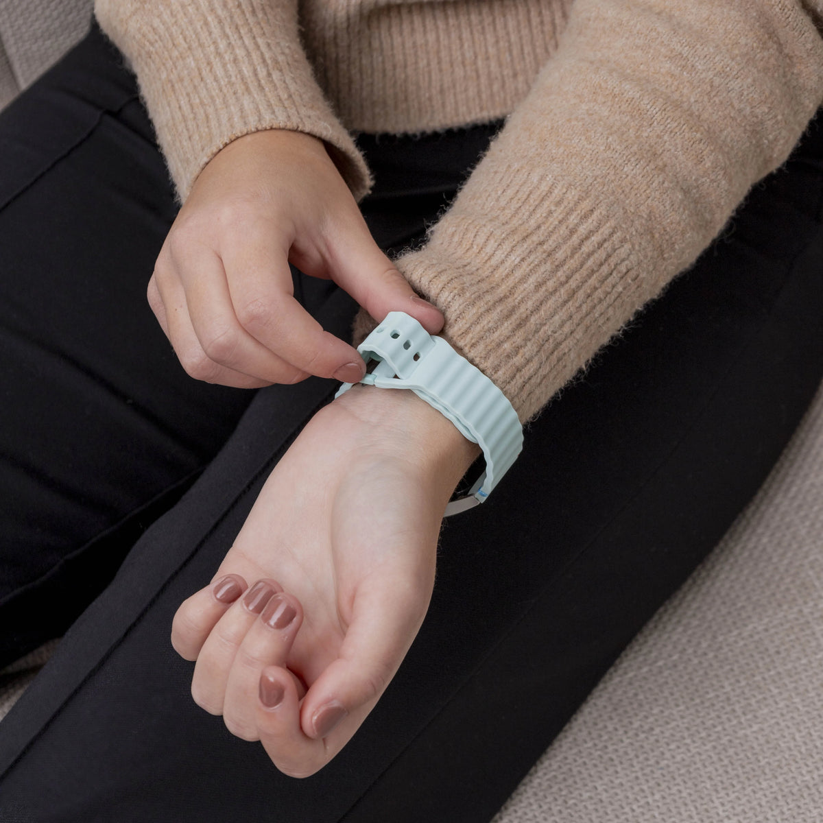 Wave Silicone Strap, light green, lifestyle photo