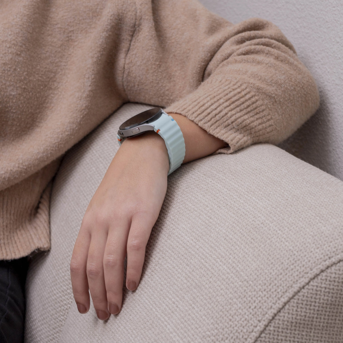 Wave Silicone Strap, light green, lifestyle photo