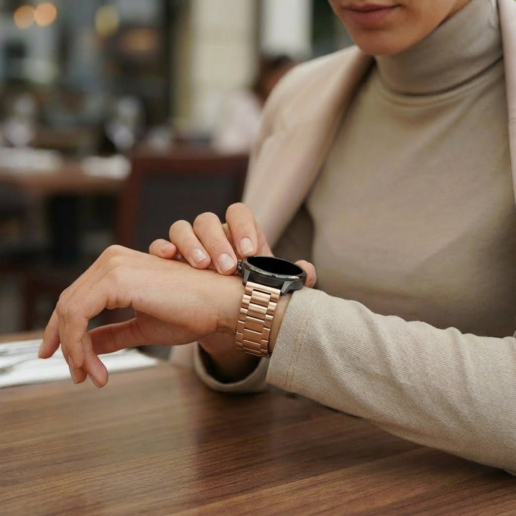 Bandz Garmin Vivoactive 4s Steel Strap 'Classic' (Rose Gold)