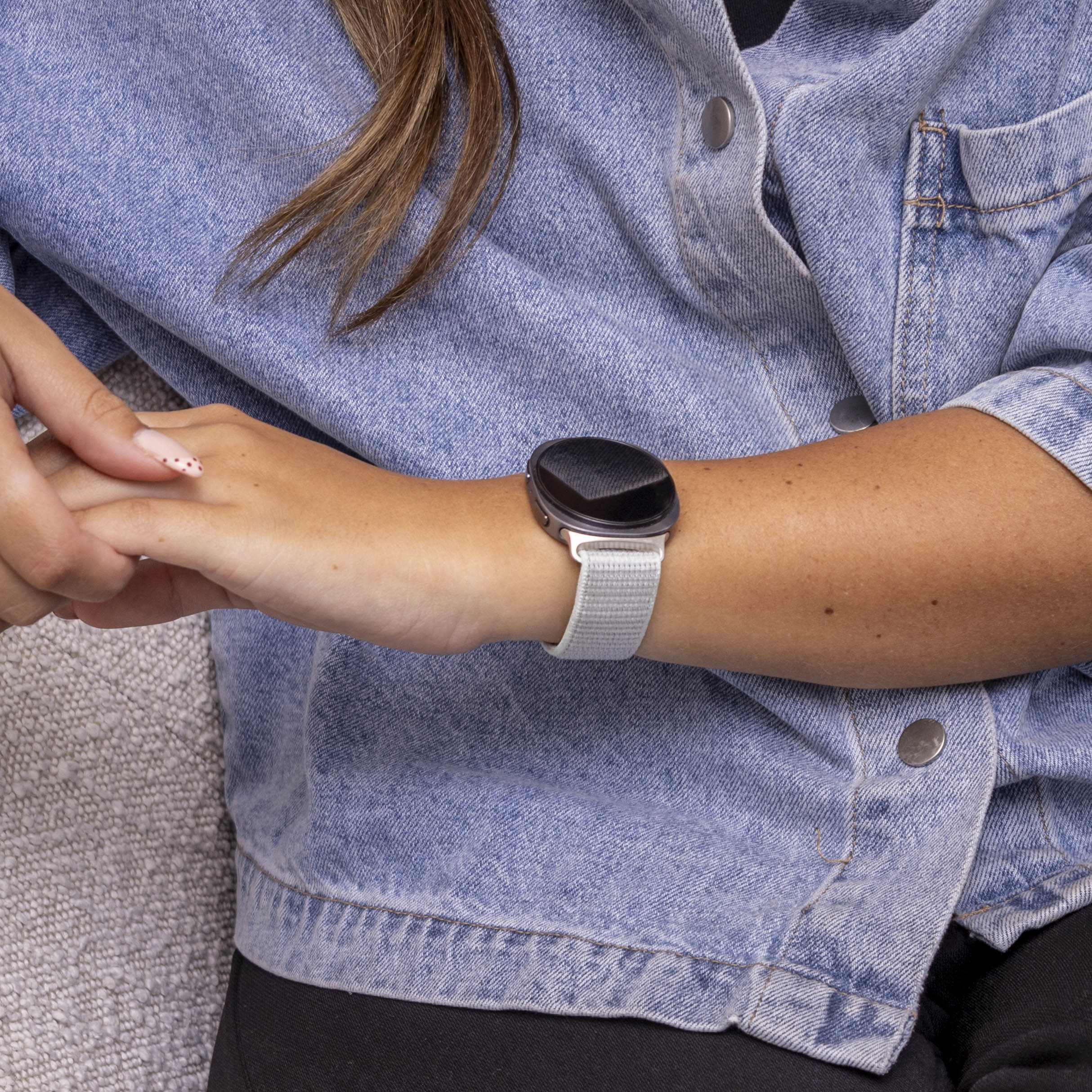 Samsung Galaxy Watch 8 - 44mm Nylon Strap (Light Cyan)