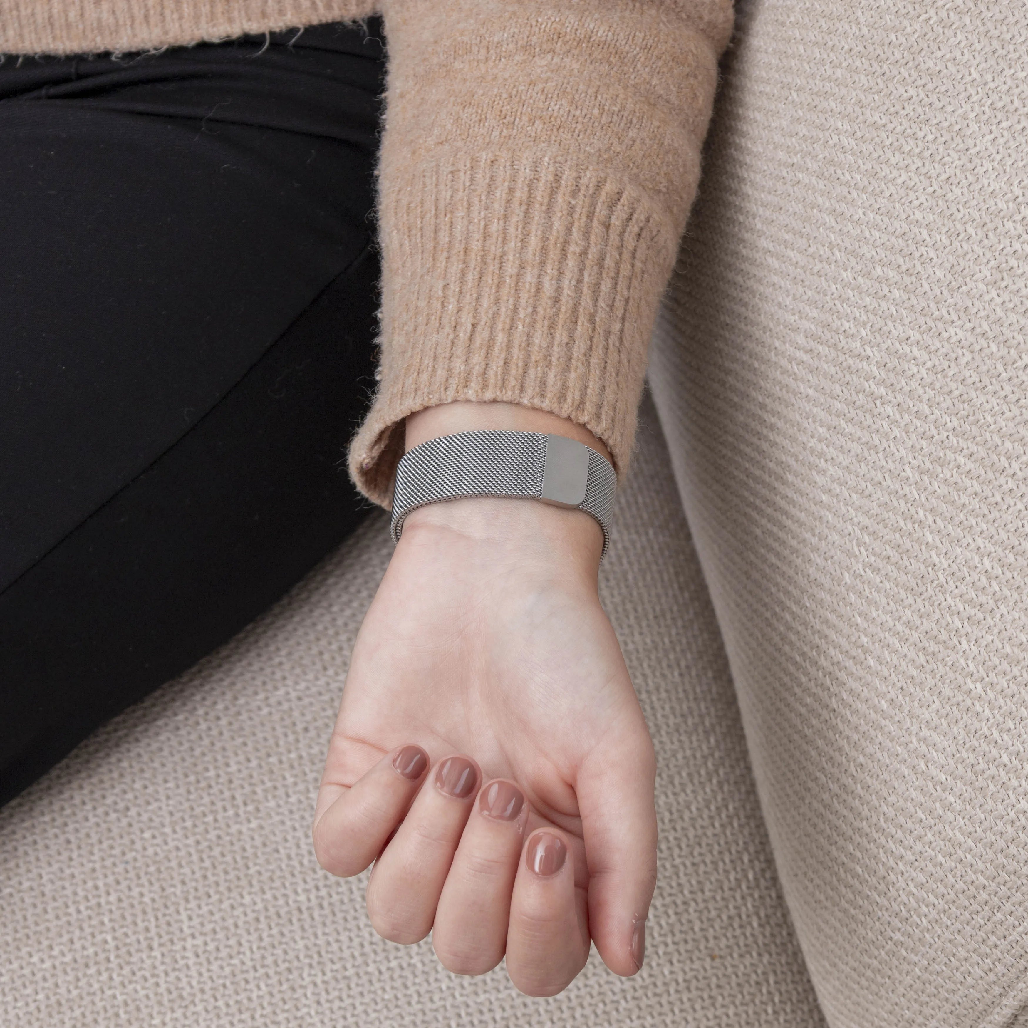 Milanese Strap, silver, lifestyle photo